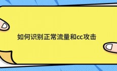 如何识别正常流量和cc攻击