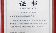 宏旺ICMAX喜获“安全生产标准化”证书