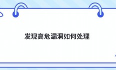 发现高危漏洞如何处理