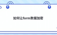 如何让form数据加密