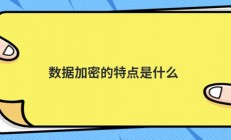 数据加密的特点是什么