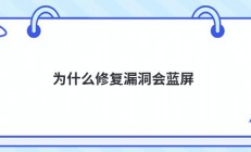 为什么修复漏洞会蓝屏