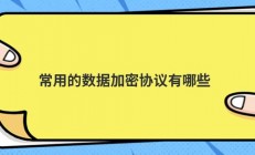常用的数据加密协议有哪些