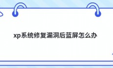 xp系统修复漏洞后蓝屏怎么办