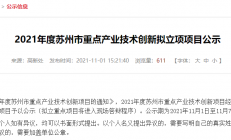 2021年度苏州重点产业技术创新拟立项项目公示：涉及第三代半导体等