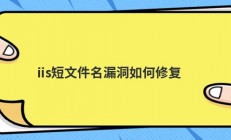iis短文件名漏洞如何修复